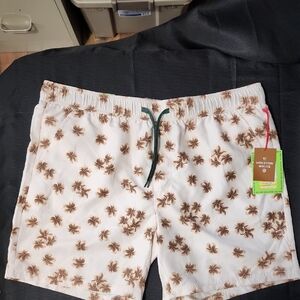 Houston White Men's Swim Trunks - Brown Floral